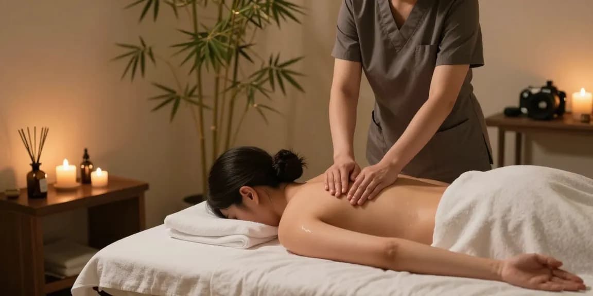 Explore the serene ambiance of a 구로마사지 therapy session, showcasing a tranquil environment with soothing techniques and soft lighting.