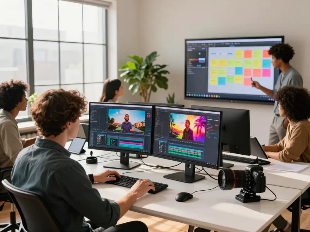 Collaborative workspace showcasing diverse creators using Seedance 2.0 for video generation.