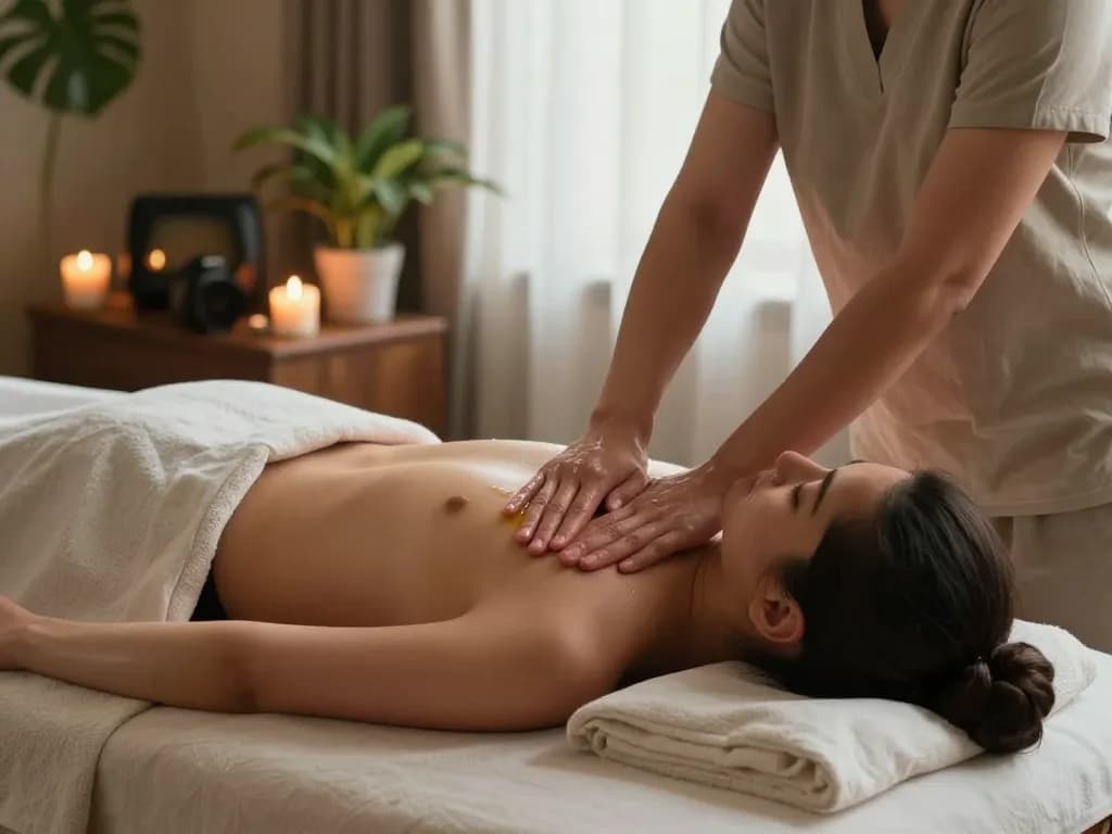 Experience a rejuvenating 스웨디시 massage in a serene spa environment with warm oils and calming ambiance.