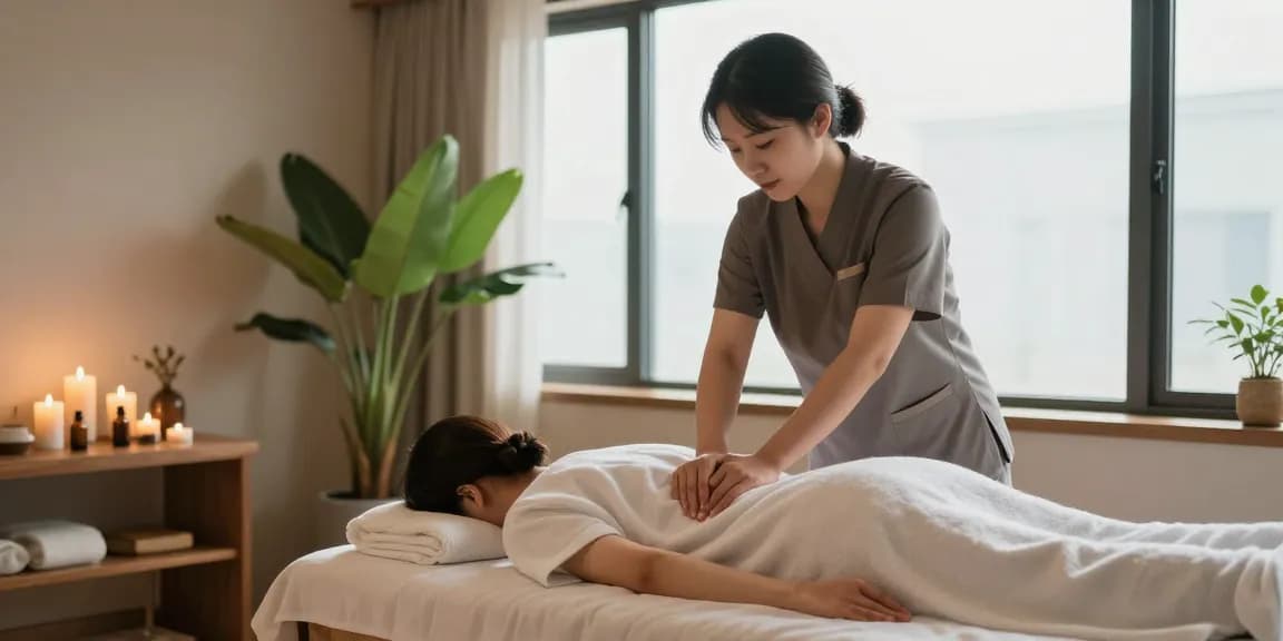 Relaxing Yeongdeungpo Swedish massage therapy scene with serene spa elements