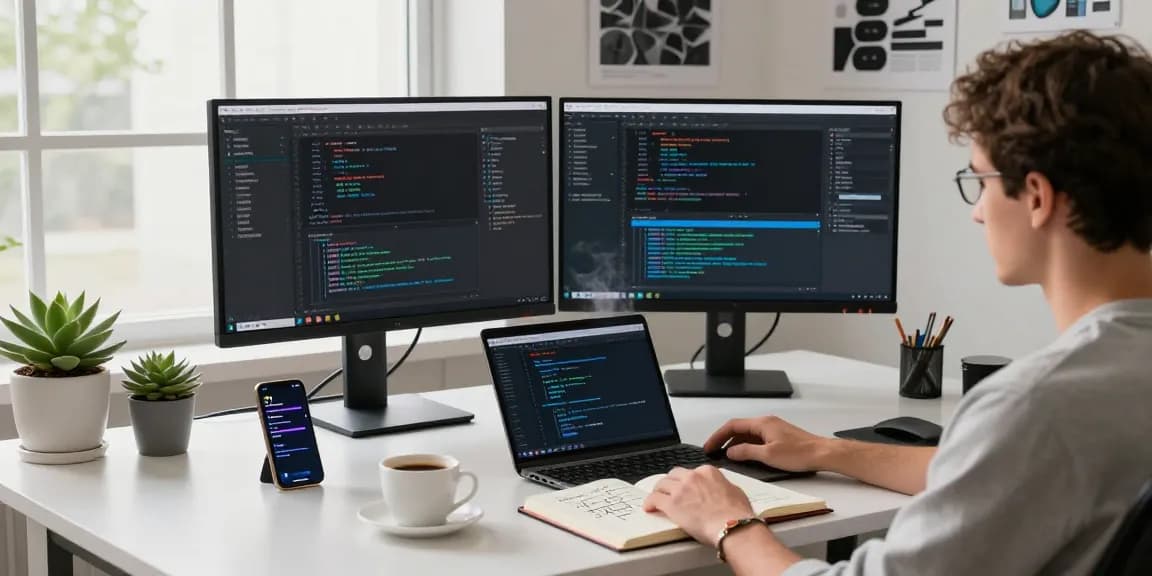 Interactive coding workspace showcasing koboldai development with API integration tools and a modern design.
