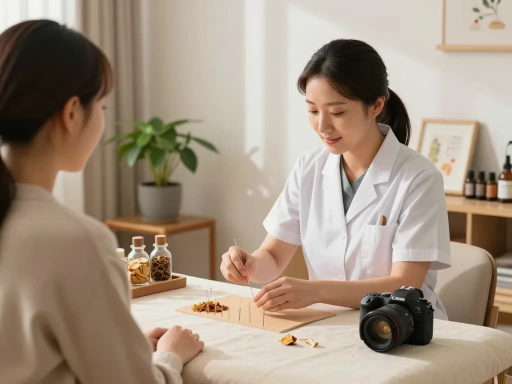 수원한의원 patient receiving herbal therapy in tranquil treatment room