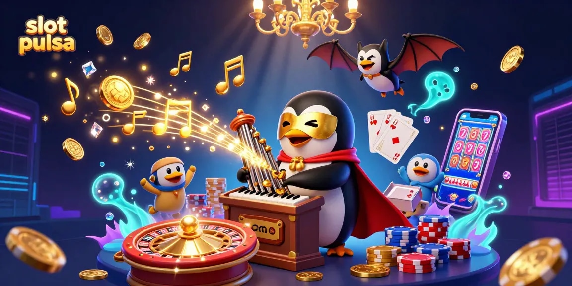 Menangkan hadiah di slot pulsa dengan tema kasino yang penuh warna dan pemenang berkilau.