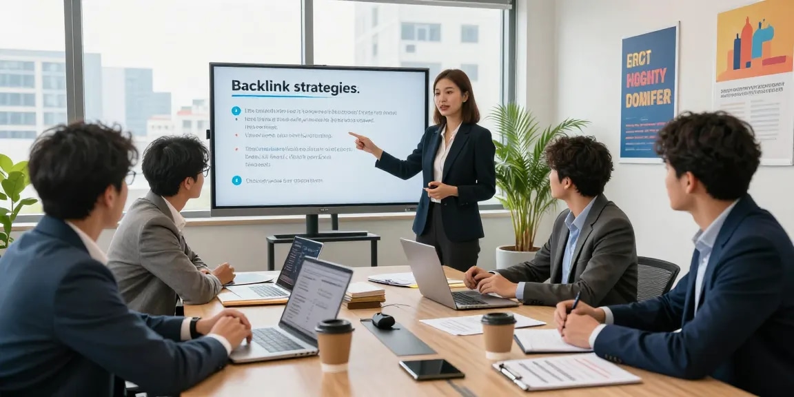 How Backlinks & Guest Posting Improve Organic Traffic through a team workshop discussing digital marketing strategies.