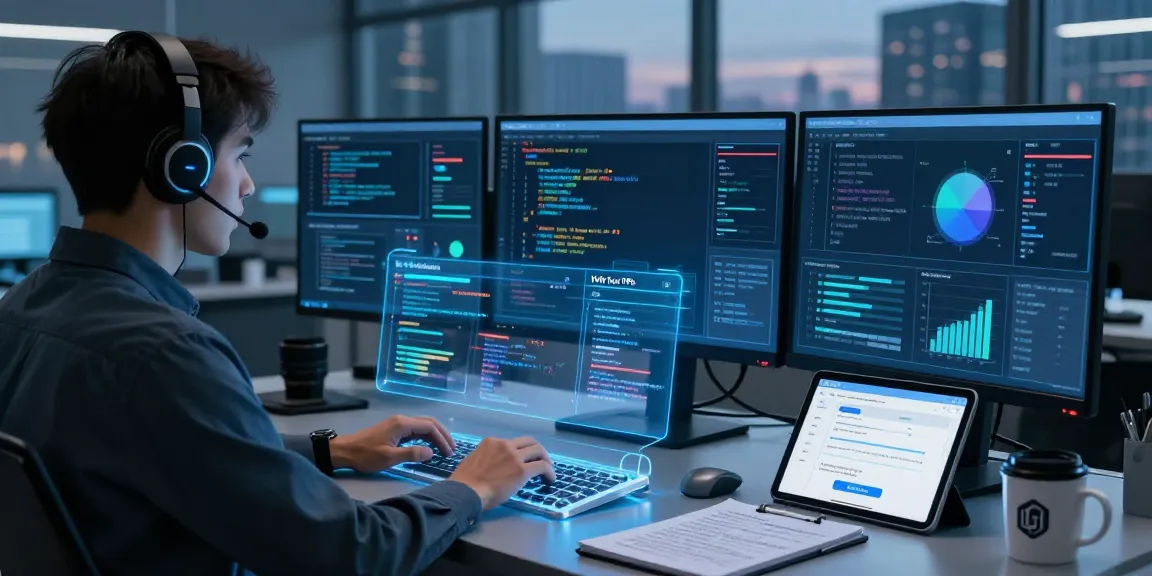 Analyze invoice fraud using advanced AI technology in a high-tech workspace setting.