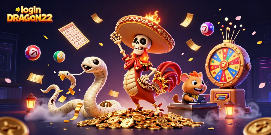 Experience excitement with login DRAGON222 as you spin colorful slots and win big amidst golden coins.
