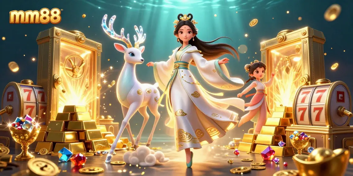 Experience mm88 action with vibrant casino thrills featuring stunning characters and treasures