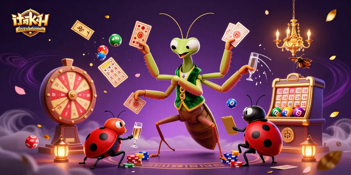 Experience the vibrant antics of isuzukebumen in a dynamic 3D casino illustration with engaging characters and game elements.