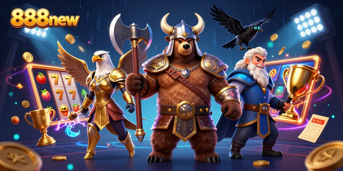 Experience thrilling gameplay with 888new, featuring dynamic slot elements and colorful characters.