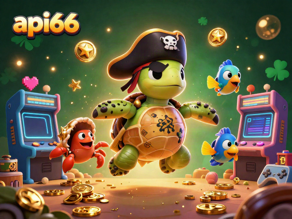 Engage with the excitement of api66 through this vibrant casino-themed 3D illustration featuring lively characters.