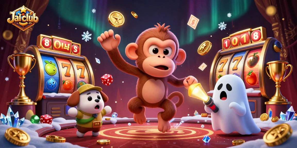 Engage with Jai club's exciting haunted casino adventure featuring a ghostly monkey and puppy!