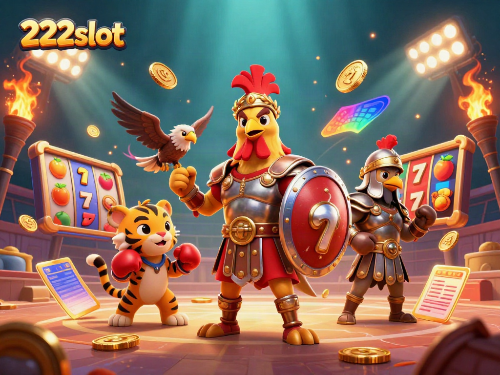 Rasakan keseruan slot di 222slot dengan ilustrasi kasino 3D menarik penuh aksi dan suasana.