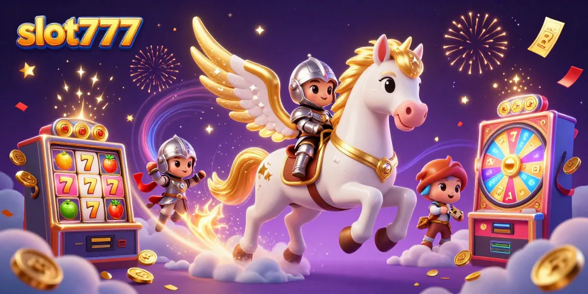 Spin to win with slot777 in this vibrant, action-packed casino illustration.