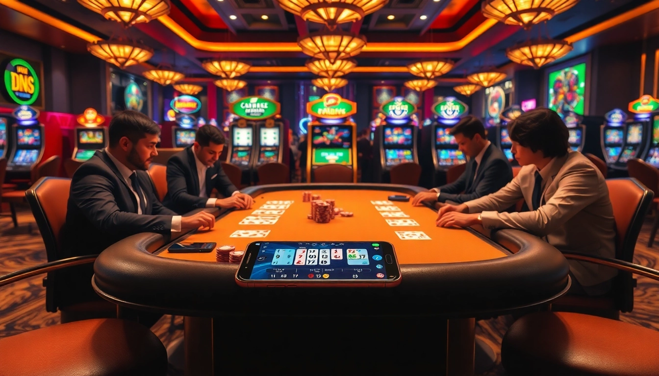 S8 casino table with professional players engaging in a high-stakes poker game.