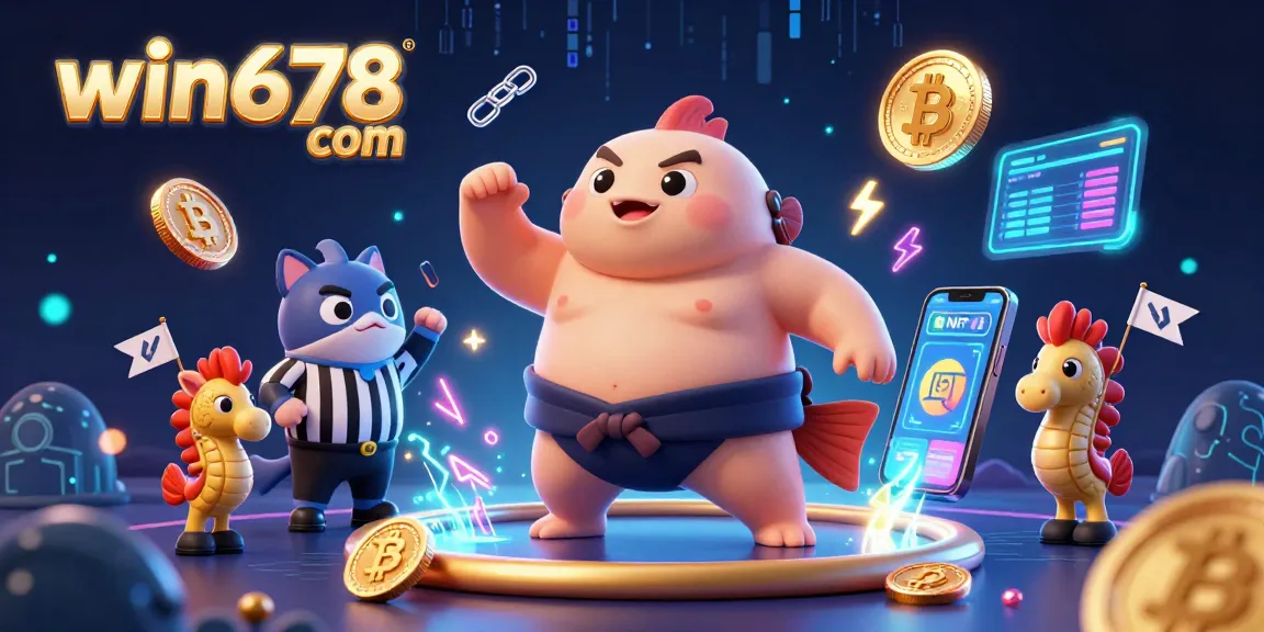 Experience casino thrills with win678 com in this vibrant 3D underwater gaming scene.