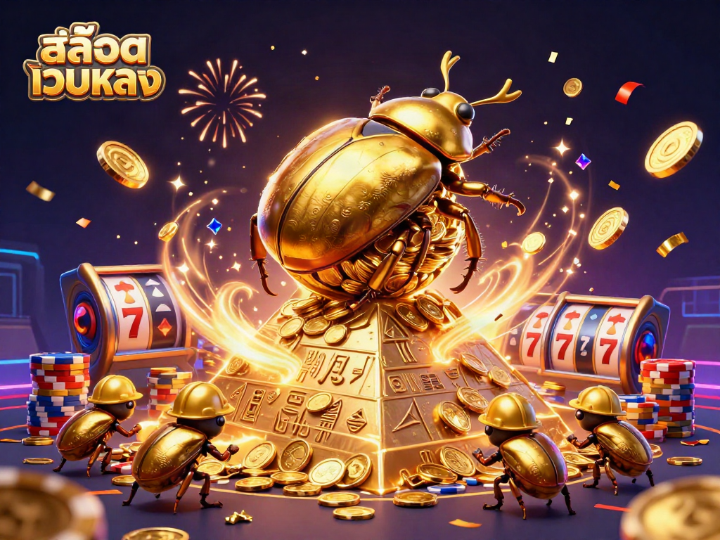 Engage with สล็อตเว็บตรง through vibrant casino-themed characters and elements, showcasing excitement.