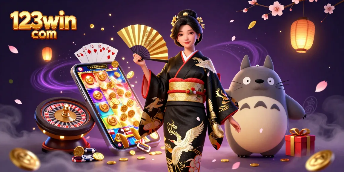 Experience the excitement of 123win com with vibrant 3D characters and engaging casino elements.
