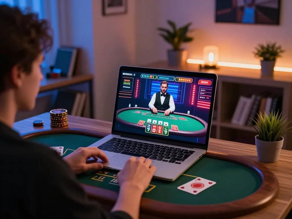 Experience thrilling gameplay at vip99win with a live dealer blackjack setup in a cozy home atmosphere