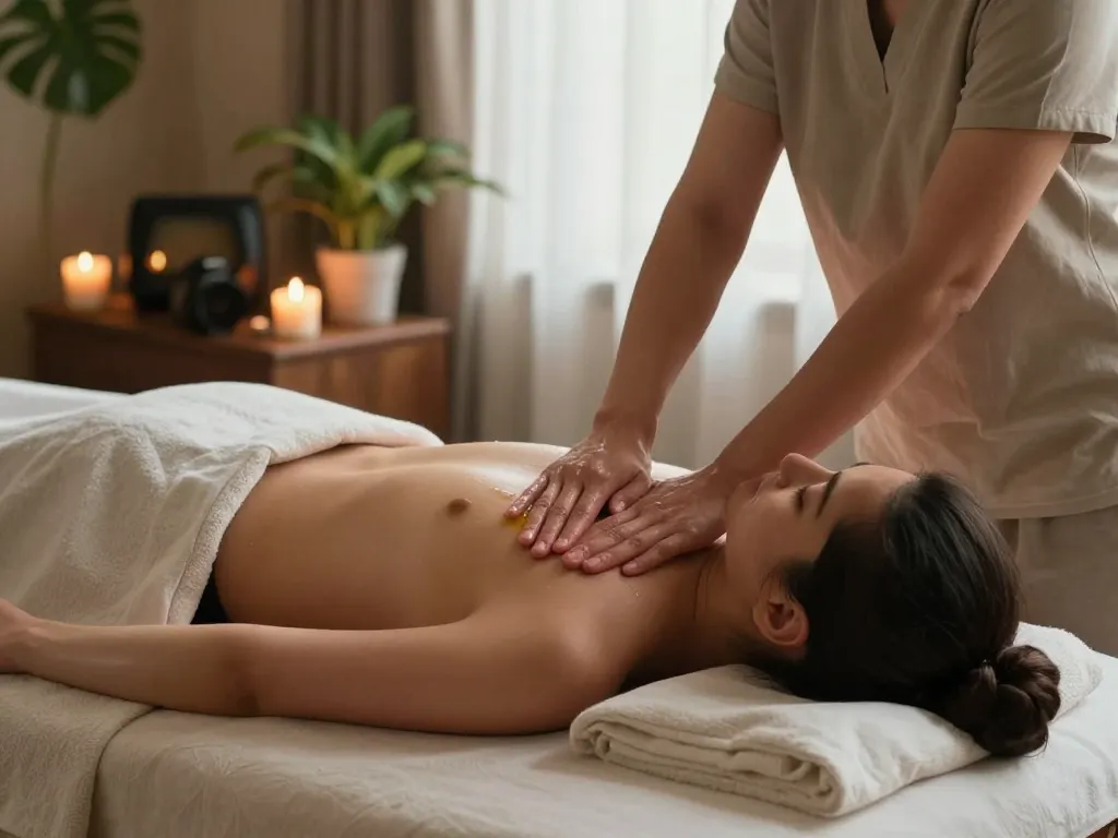 Experience a rejuvenating 스웨디시 massage in a serene spa environment with warm oils and calming ambiance.