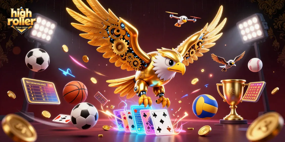 Experience high roller online casinos with vibrant gaming energy and thrilling action in this vivid 3D illustration.