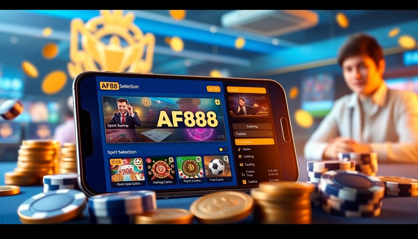 AF88 online gambling interface showcasing diverse game options on a smartphone.