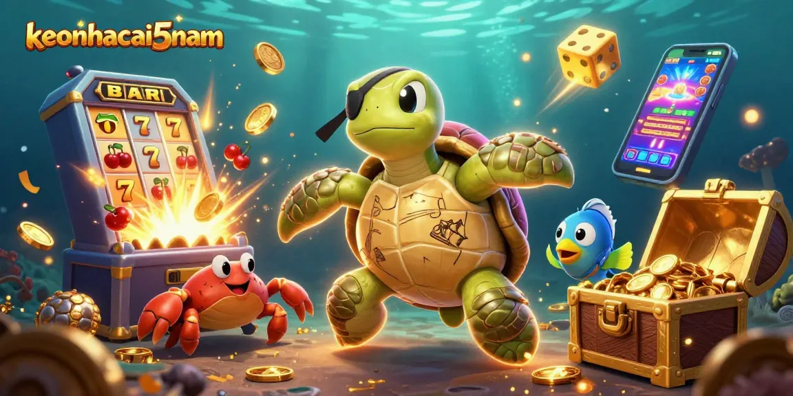 Experience exciting gameplay with keonhacai5nam and vibrant casino elements in an underwater treasure scene.