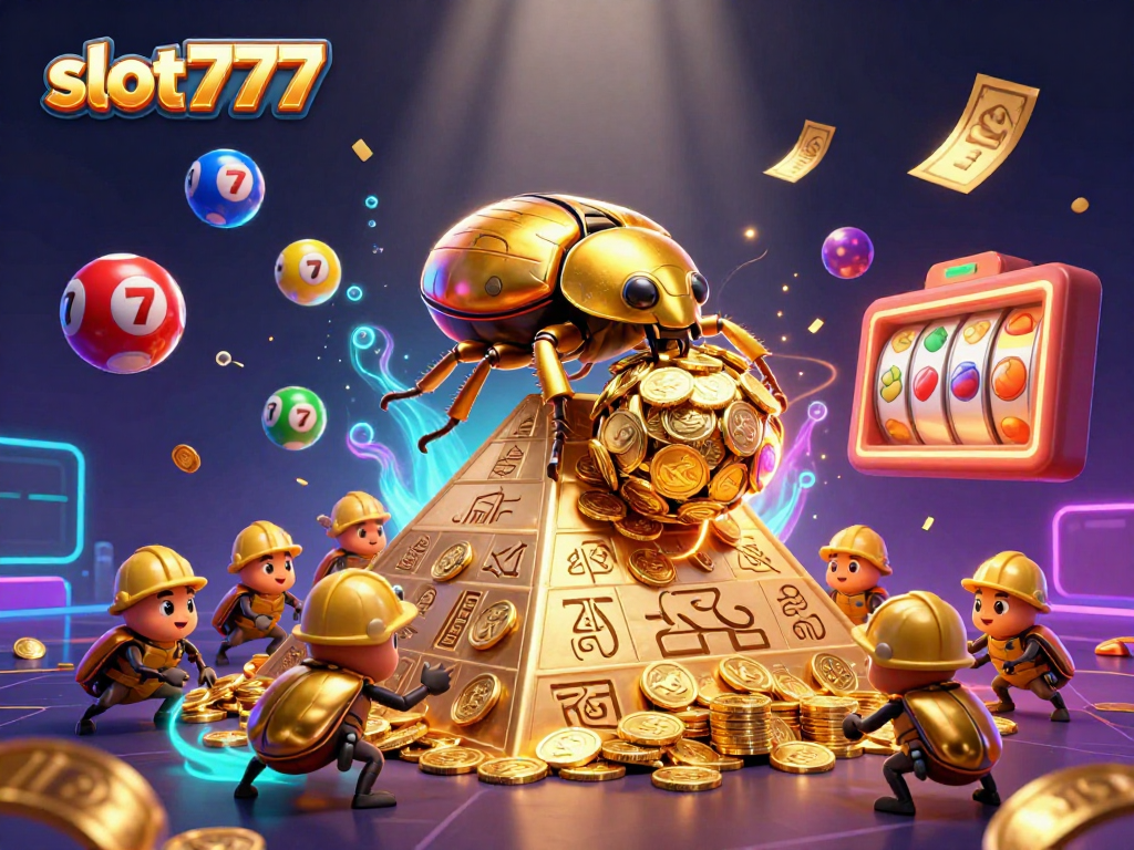 Engage with slot777's jackpot reels and thriving casino elements in this vibrant illustration.