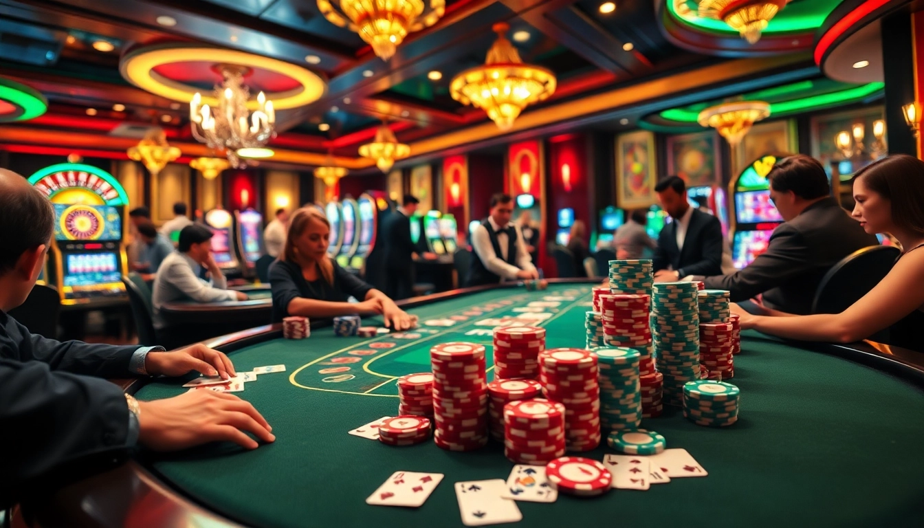 Experience the thrill of cwin at a luxurious poker game featuring vibrant chips and cards.