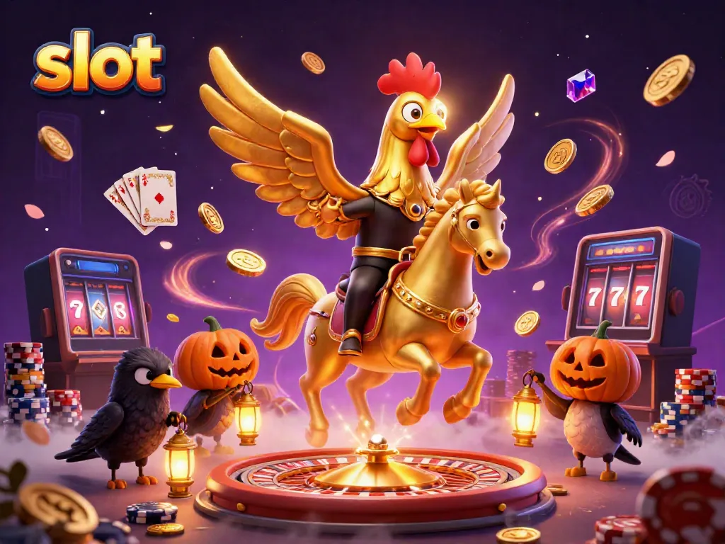 Slot gacor dengan karakter unggas emas dalam kasino malam yang penuh harta.