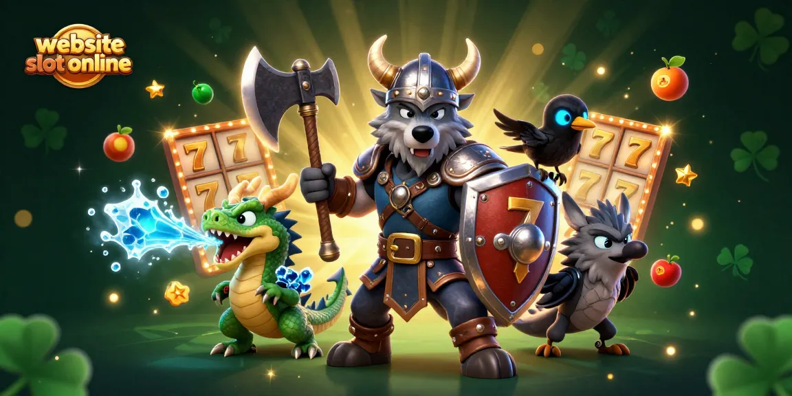 Permainan slot online yang memikat dalam ilustrasi 3D yang penuh warna dan detail.