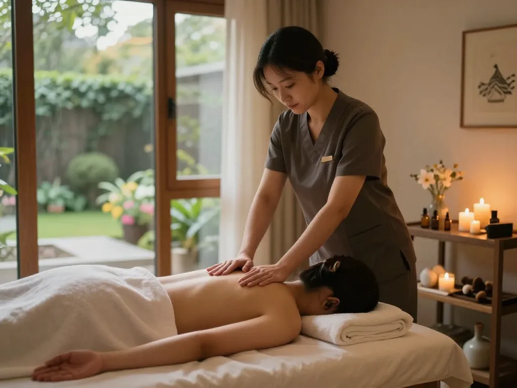 Massage therapy session showcasing Swedish massage for relaxation.