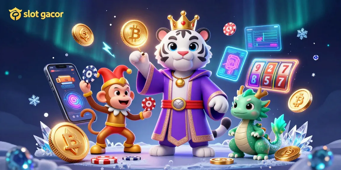 Engage with slot gacor through this captivating 3D illustration showcasing a vibrant casino scene.