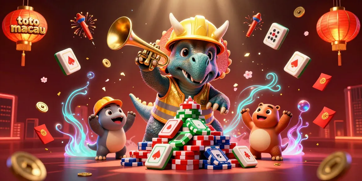 Mengikuti hasil toto macau, triceratops membangun piramida chip poker di tengah pesta perayaan