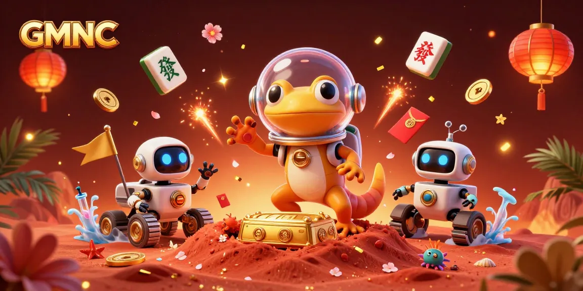 Experience GMNC's captivating casino discovery on Mars with vibrant gaming elements.