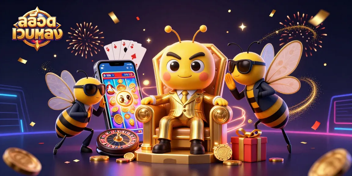 Spin the reels of สล็อตเว็บตรง with dynamic characters and vibrant casino elements in an energetic scene.