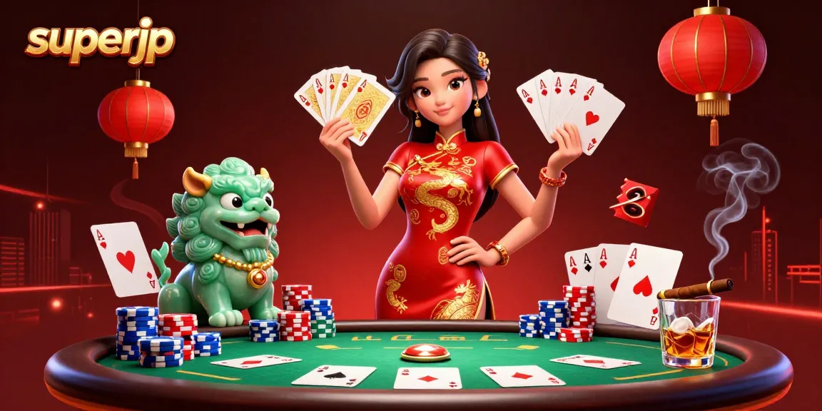 Experience superjp excitement with exciting poker action featuring vibrant casino elements in this dynamic illustration.