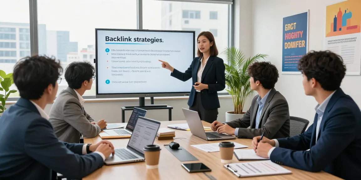 How Backlinks & Guest Posting Improve Organic Traffic through a team workshop discussing digital marketing strategies.