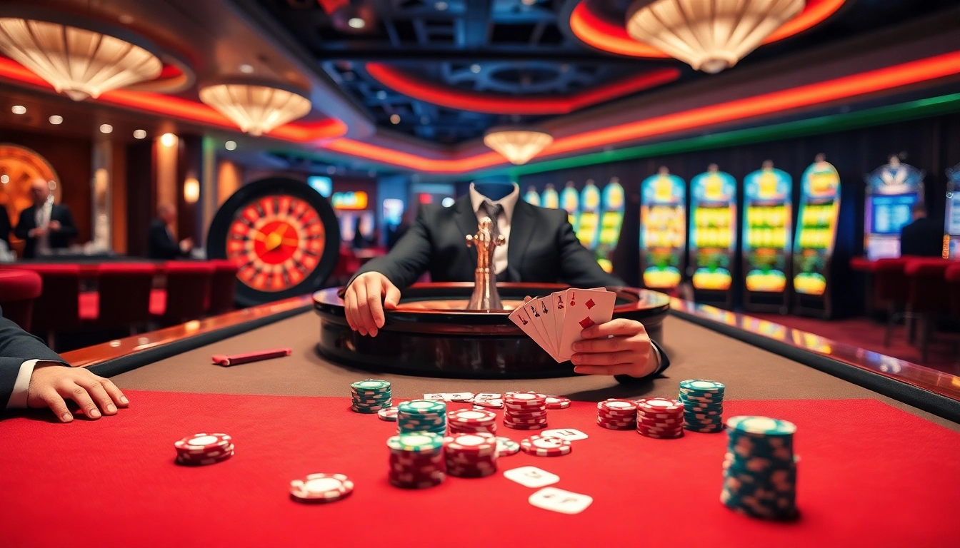 Experience high-stakes gaming at https://rr88.navy/ with vibrant poker tables and roulette wheels.
