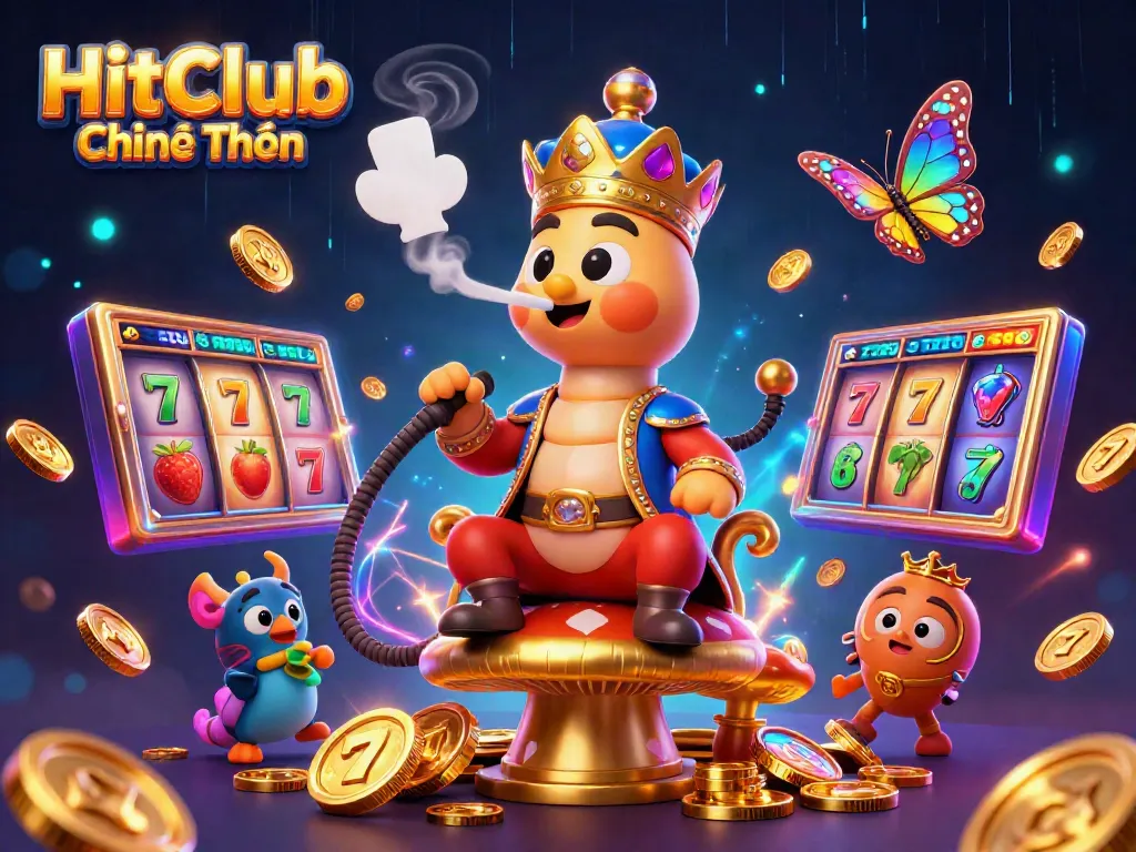 Experience the excitement of HitClub Chính Thức with dynamic slot elements and vibrant characters in a captivating scene.
