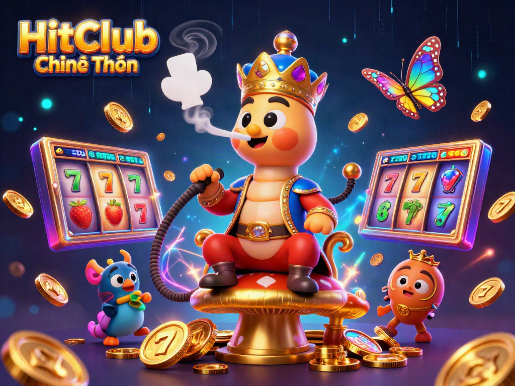 Experience the excitement of HitClub Chính Thức with dynamic slot elements and vibrant characters in a captivating scene.