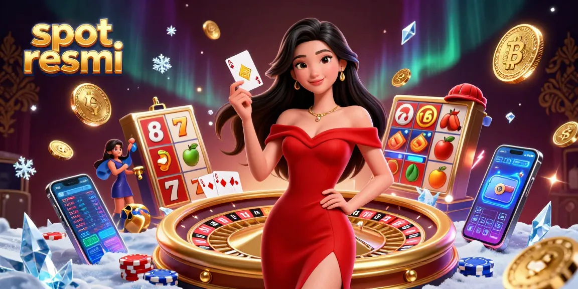 Rasakan permainan mendebarkan di slot resmi dengan visual menakjubkan dari suasana kasino yang menampilkan seorang wanita muda.