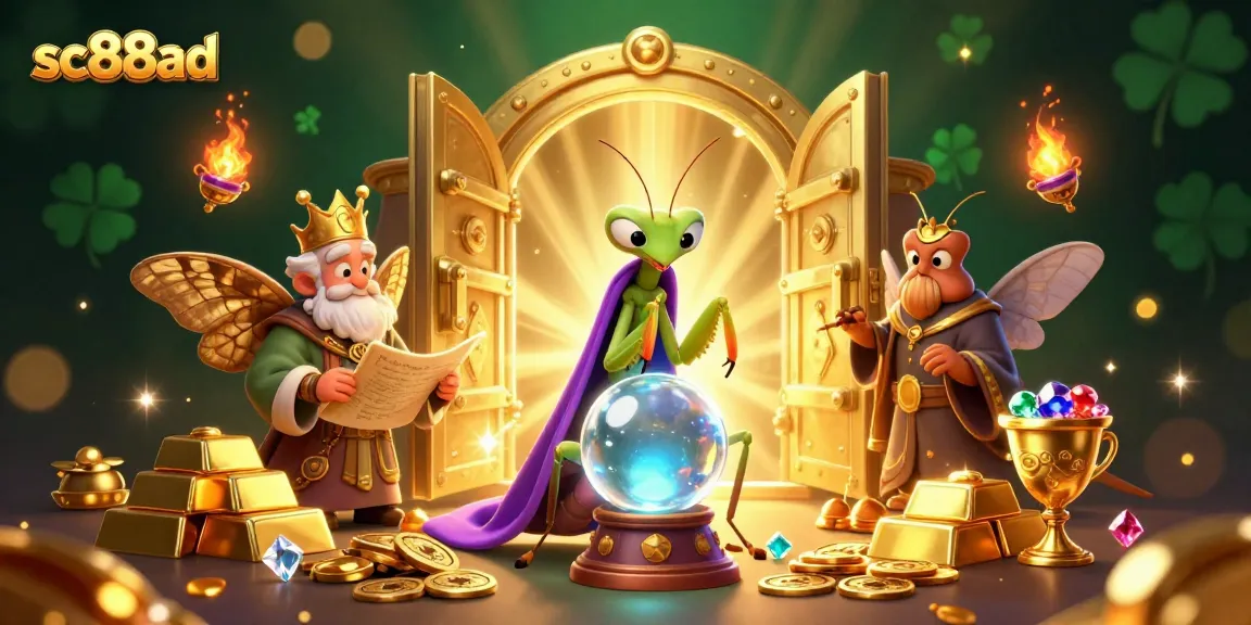 Experience the excitement of sc88ad with a dynamic 3D casino illustration featuring fortune tellers and treasure