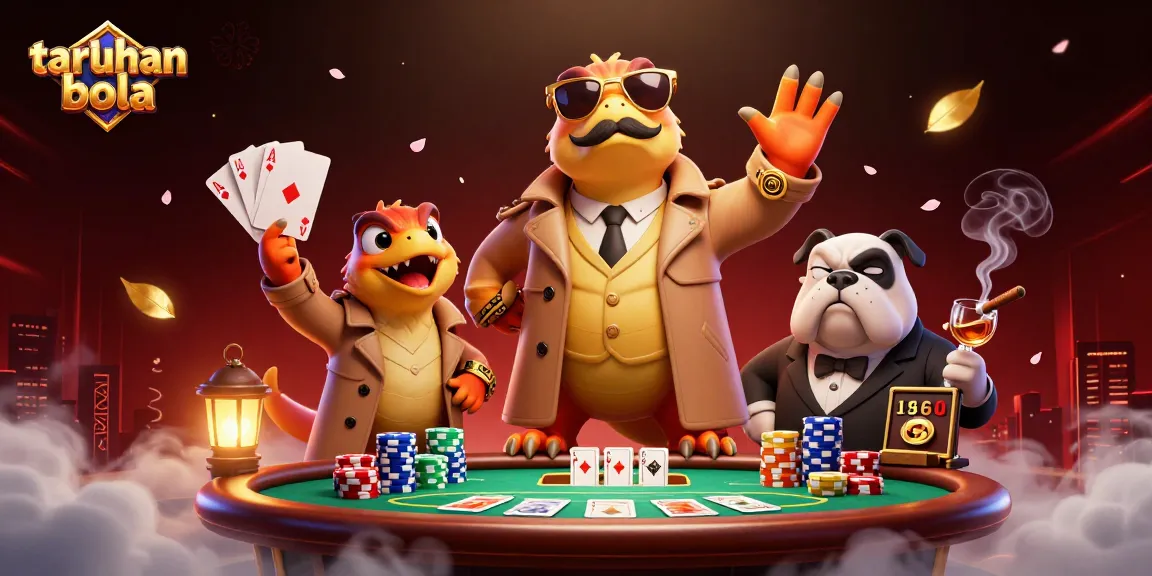 Experience thrilling taruhan bola action with raptors in a trench coat entering a casino lounge.
