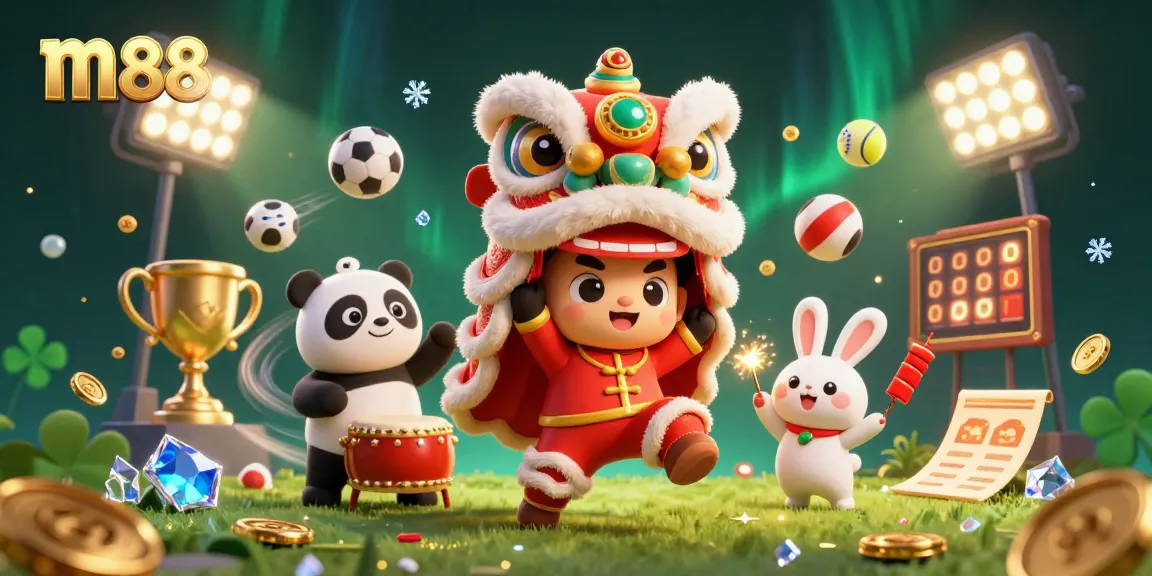 Engage with m88 by betting dynamically in a vibrant, festive casino scene.