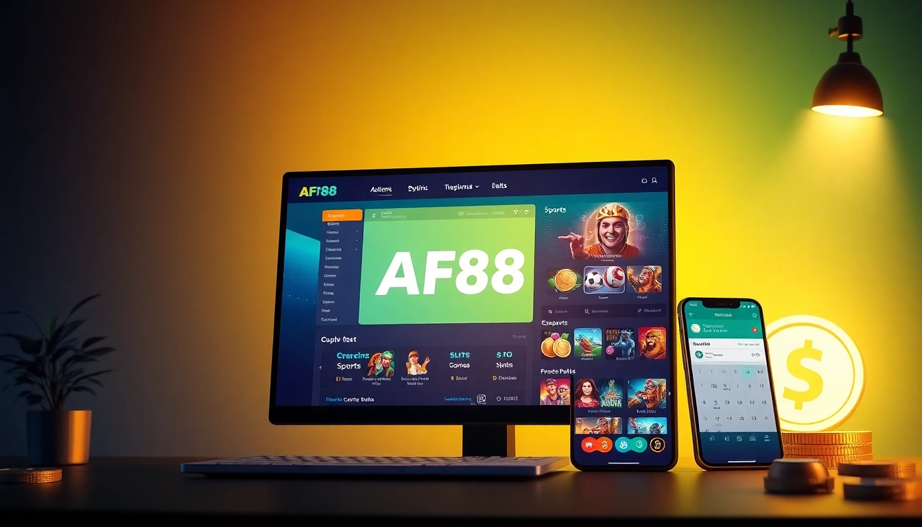 AF88 online betting platform interface showcasing diverse gaming options and user-friendly design.