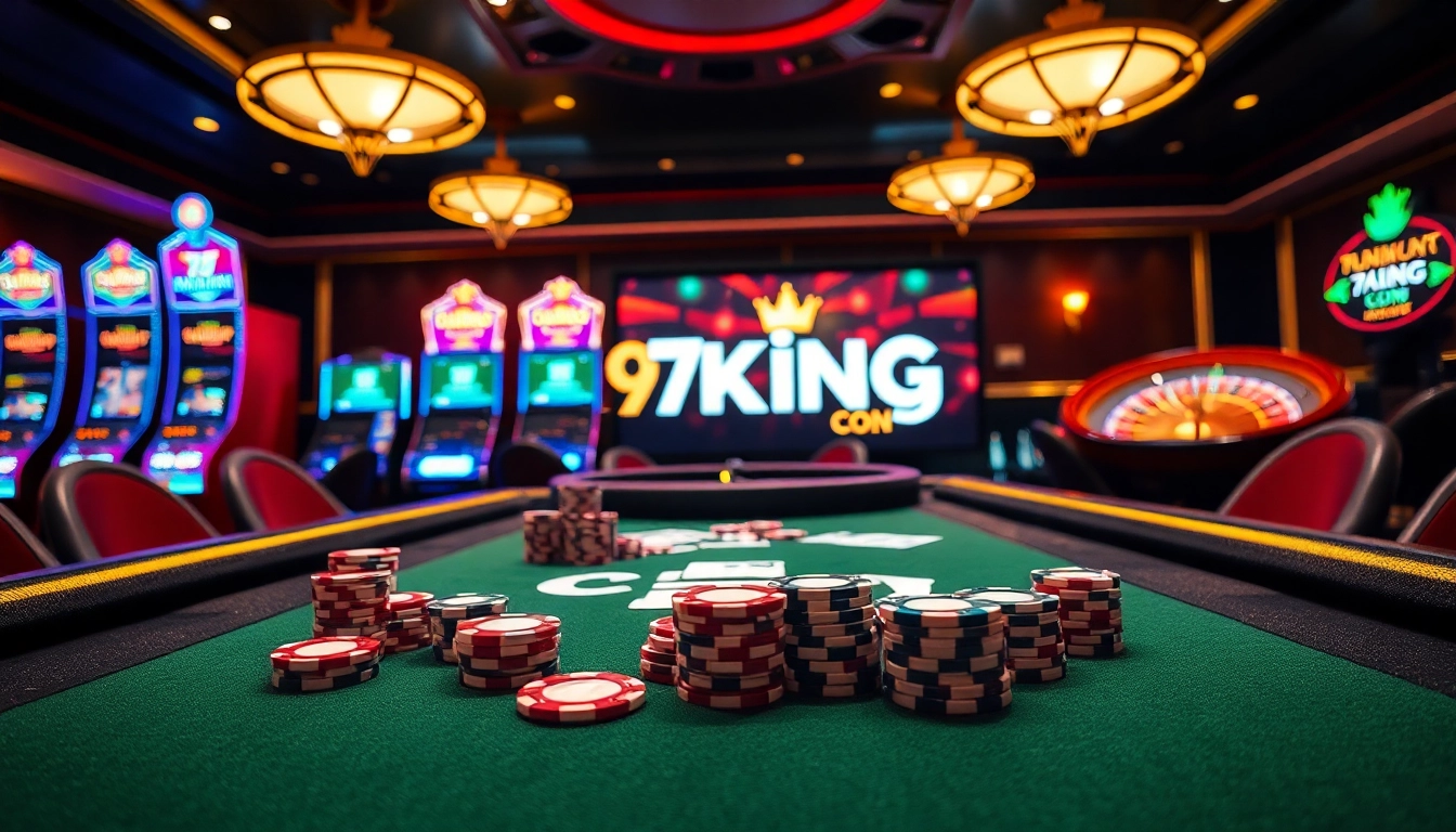 Engage with thrilling games at 79king con casino table with vibrant chips and cards.