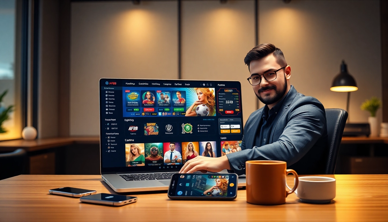 Interactive AF88 online gaming platform interface with engaging graphics and user-friendly design.