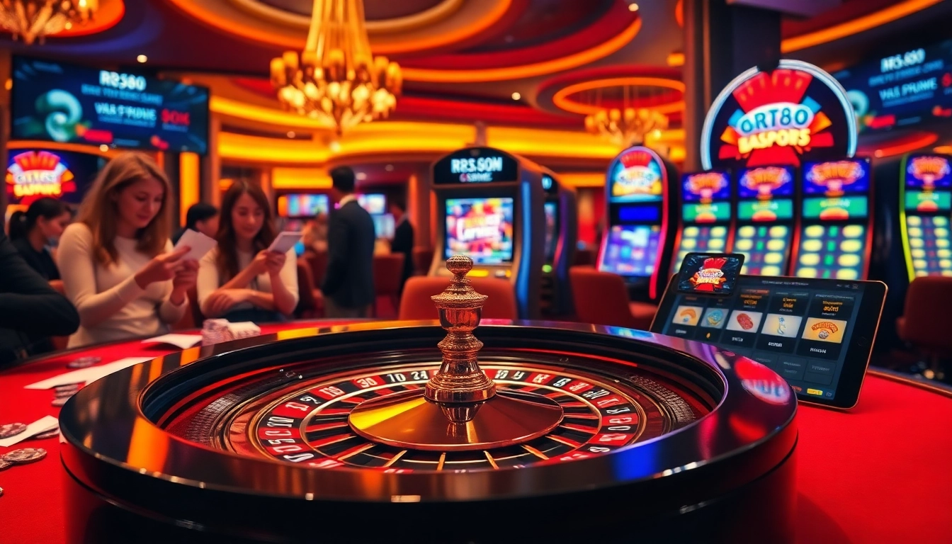 Experience the thrill of rr88 com with a vibrant casino atmosphere featuring roulette and slot machines.