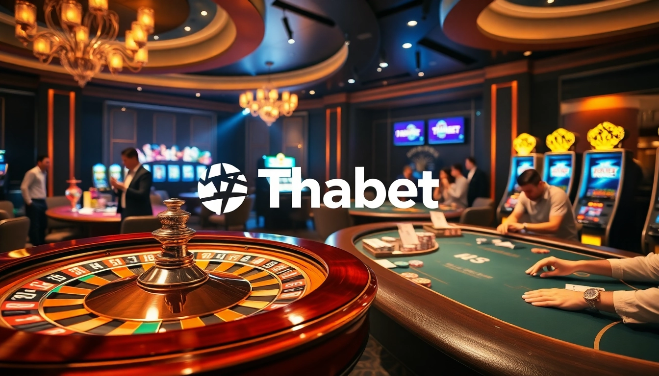 Gamblers enjoying thrilling games and betting experiences at Thabet Casino