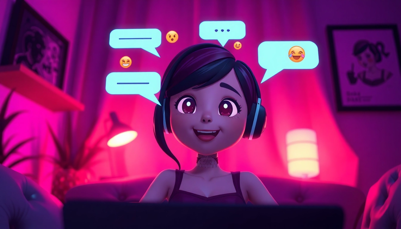 Engaging AI character in a cozy digital chat scene about sex ai chat.